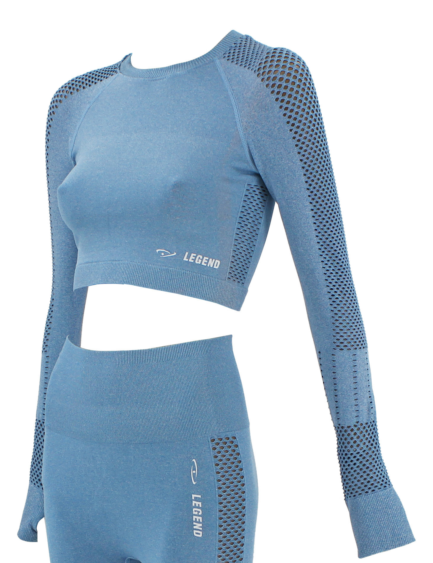 Xtreme Sportswear Dames Sportset - Sportlegging + Sport Croptop - Blauw