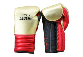 Lace Boxing Gloves Limited Men's/Women's Black-Red-Gold Leather