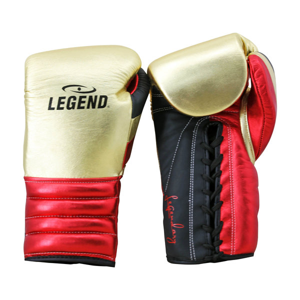 Lace Boxing Gloves Limited Men's/Women's Black-Red-Gold Leather Lace Boxing Gloves Limited Men's/Women's Black-Red-Gold Leather