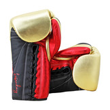 Lace Boxing Gloves Limited Men's/Women's Black-Red-Gold Leather Lace Boxing Gloves Limited Men's/Women's Black-Red-Gold Leather