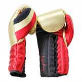 Lace Boxing Gloves Limited Men's/Women's Black-Red-Gold Leather Lace Boxing Gloves Limited Men's/Women's Black-Red-Gold Leather