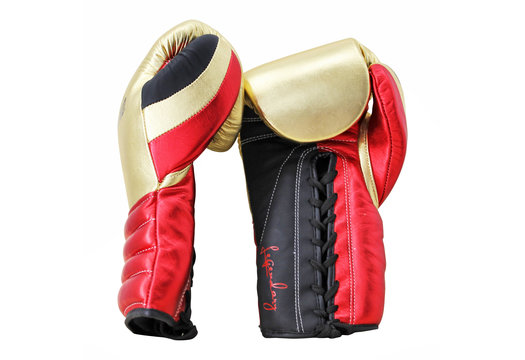 Veter Bokshandschoenen Limited Heren/Dames Zwart-Rood-Goud Leer
