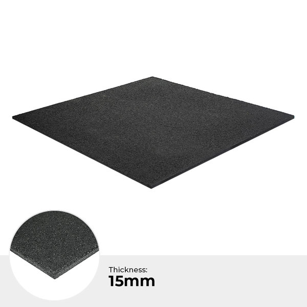 Fitnessvloer | Heavy Duty Rubber | 1,5 cm | Zwart Fitnessvloer | Heavy Duty Rubber | 1,5 cm | Zwart