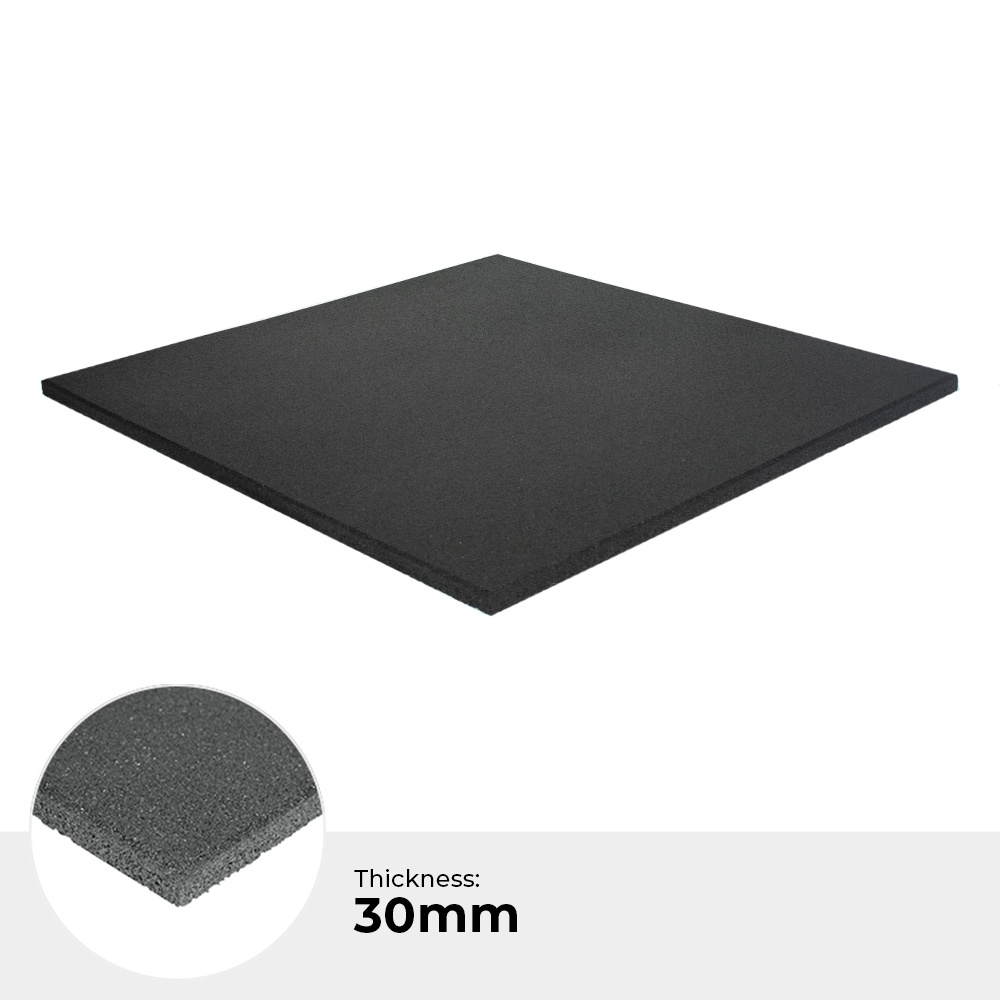 Fitnessvloer | Heavy Duty Rubber | 3 cm | Zwart