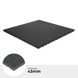 Fitness floor | Heavy Duty Rubber | 4.3cm | Black