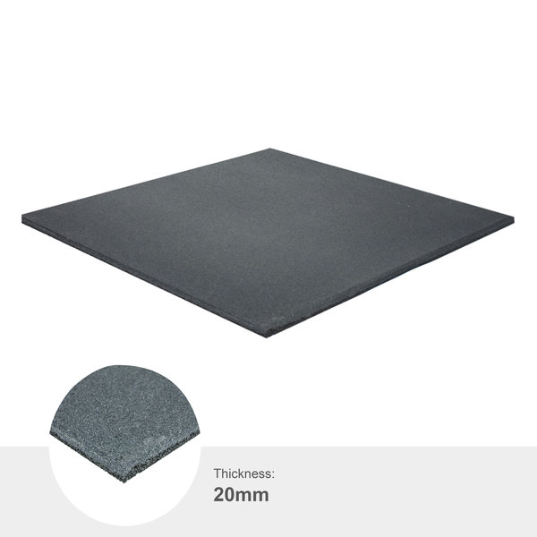 Fitness floor | Heavy Duty Rubber | 2 cm | Dark gray