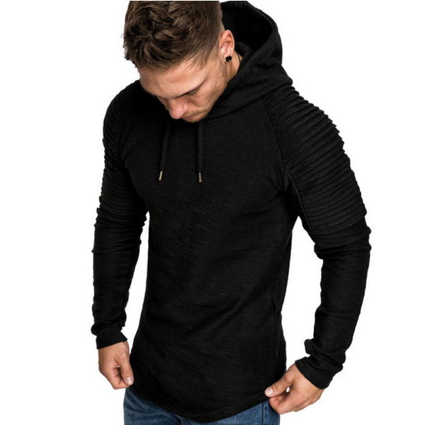 Hoodie Rib Sleeve Black Hoodie Rib Sleeve Black