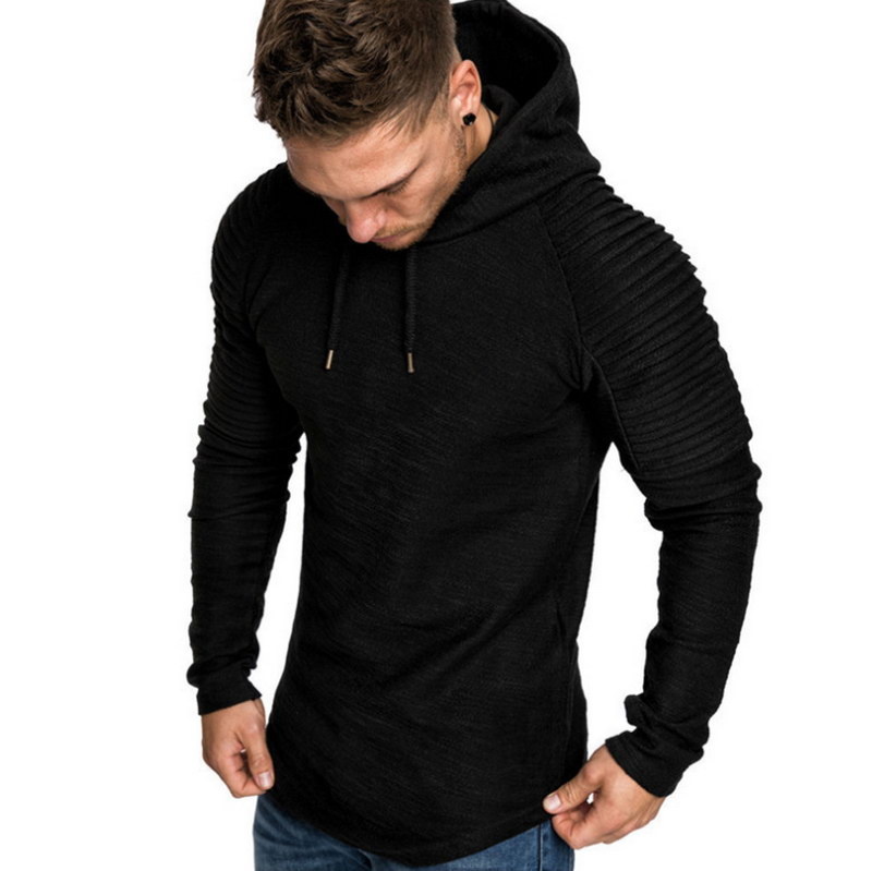 Hoodie Rib Sleeve Black Hoodie Rib Sleeve Black