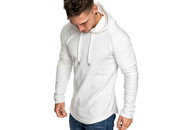 Hoodie Rib Sleeve White