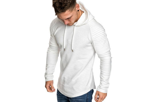 Hoodie Rib Sleeve White