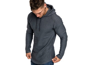 Hoodie Rib Sleeve Grey
