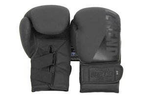 Wrist Lock Boxing Gloves Men/Women Matte Black Leather
