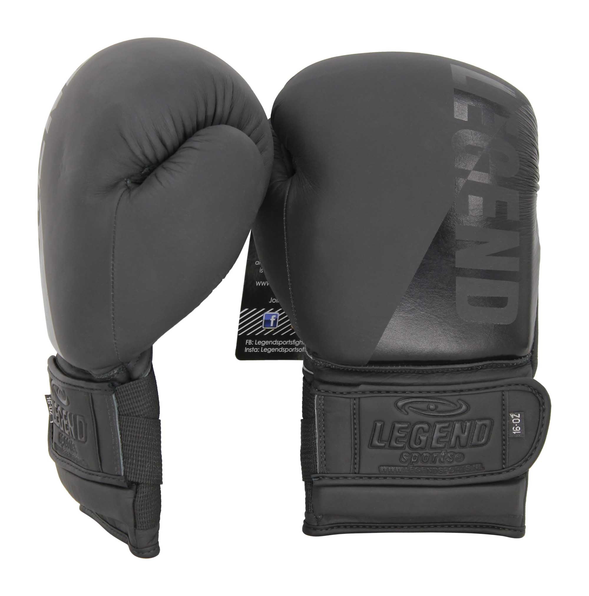 Wrist Lock Boxing Gloves Men/Women Matte Black Leather