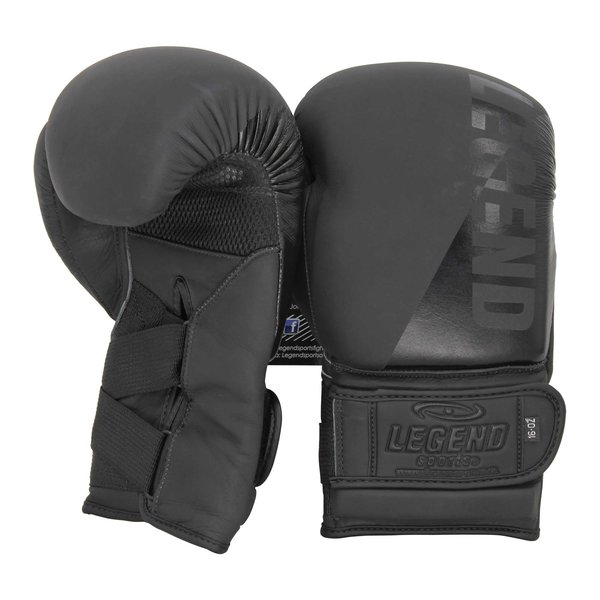 Wrist Lock Bokshandschoenen Heren/Dames Mat Zwart  Leer Wrist Lock Bokshandschoenen Heren/Dames Mat Zwart  Leer