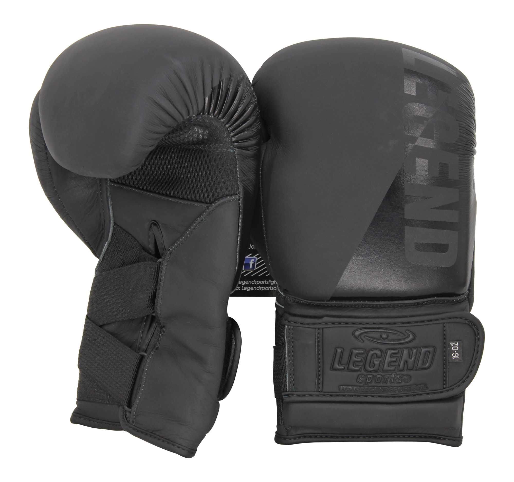 Wrist Lock Boxing Gloves Men/Women Matte Black Leather