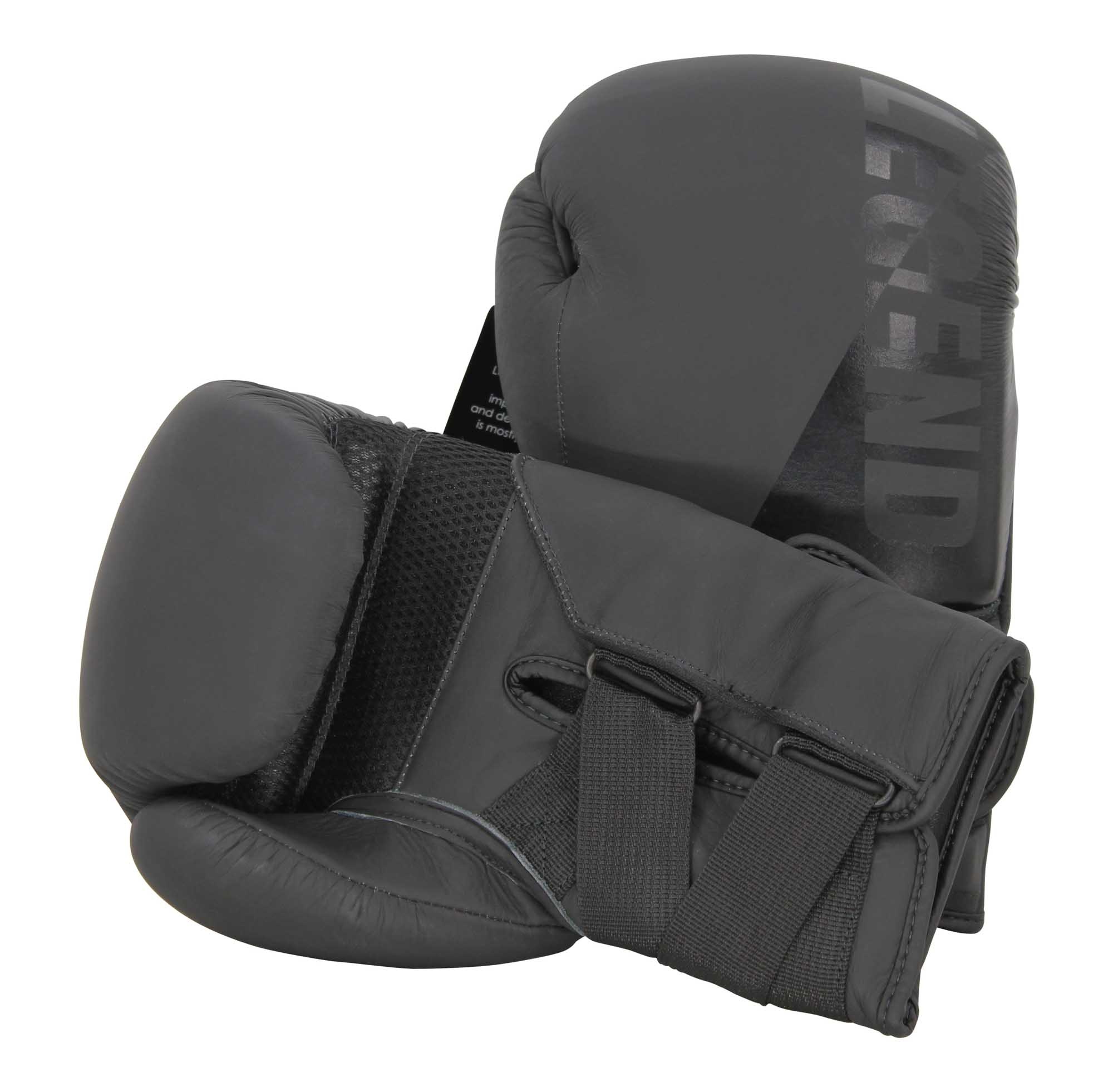 Wrist Lock Boxing Gloves Men/Women Matte Black Leather