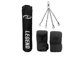 Punching bag Black Bisonyl / Punching bag gloves Leather Set various sizes
