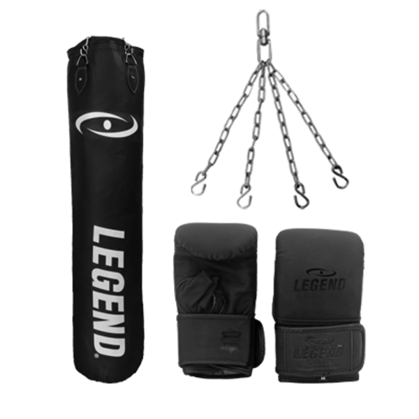 Punching bag Black Bisonyl / Punching bag gloves Leather Set various sizes