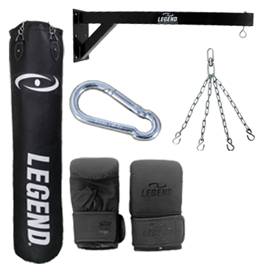 Punching bag Black Bisonyl / Wall bracket Set various sizes