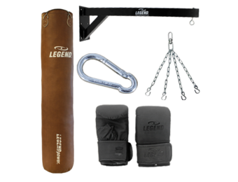 Bokszak Bruin Vintage / Muurbeugel Set diverse maten