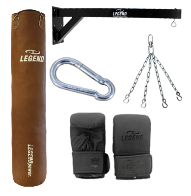 Punching bag Brown Vintage / Wall bracket Set various sizes