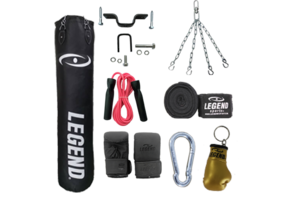 Bokszak Zwart Bisonyl / Plafondbeugel Complete Set diverse maten