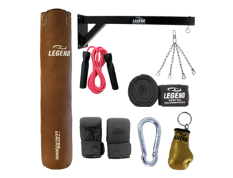 Bokszak Bruin Vintage/ Muurbeugel Complete Set diverse maten