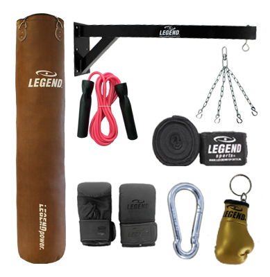 Punching bag Brown Vintage / Wall bracket Complete Set various sizes Punching bag Brown Vintage / Wall bracket Complete Set various sizes