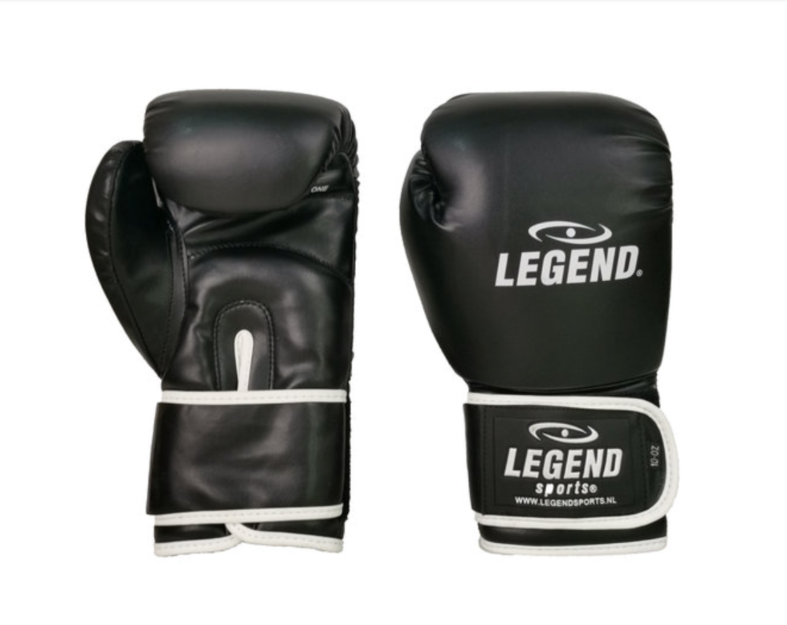 Powerfit & Protect Men's/Women's Boxing Gloves Black-White PU