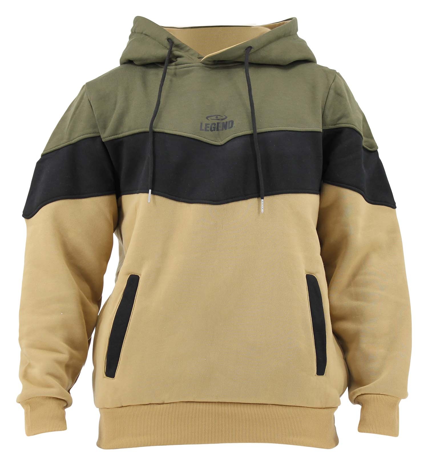 Hoodie Legend tricolore dames/heren Beige fleece Hoodie Legend tricolore dames/heren Beige fleece