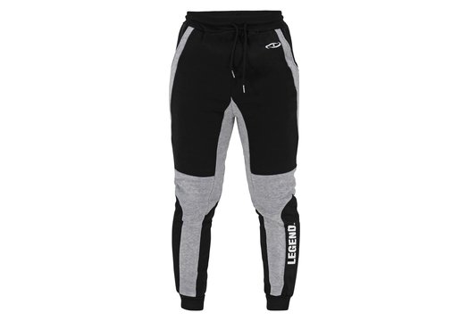 Joggingsbroek dames/heren zwart grijs fleece