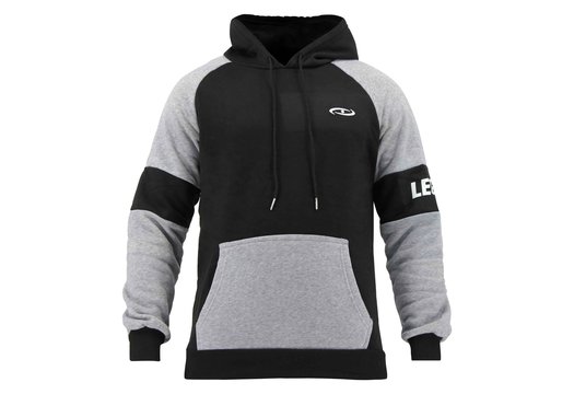 Hoodie dames/heren zwart grijs fleece