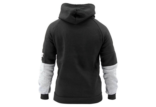 Hoodie dames/heren zwart grijs fleece
