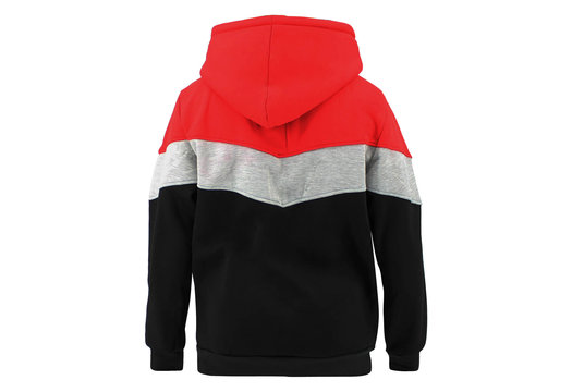 Hoodie Legend tricolore dames/heren Rood fleece