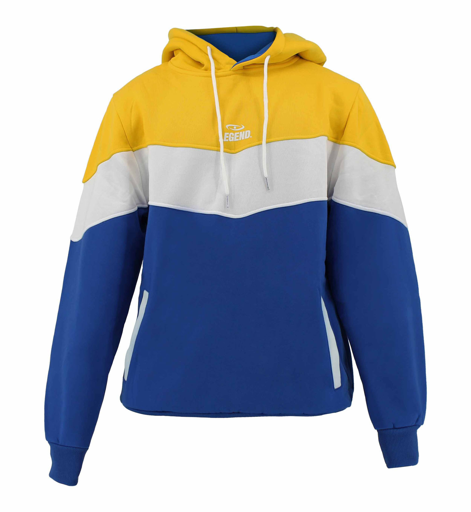 Hoodie Legend tricolore dames/heren Geel fleece Hoodie Legend tricolore dames/heren Geel fleece