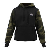 Hoodie ladies/men Black Camo fleece