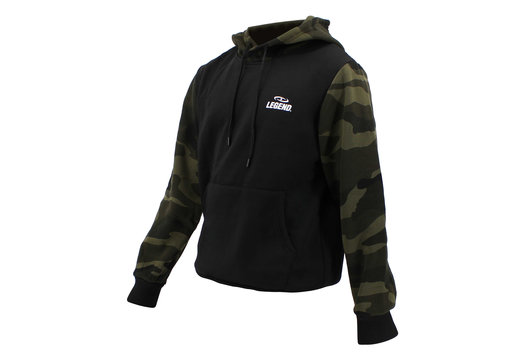 Hoodie dames/heren Zwart Camo fleece