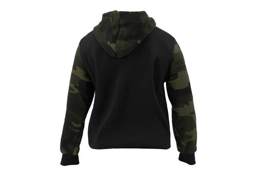 Hoodie dames/heren Zwart Camo fleece