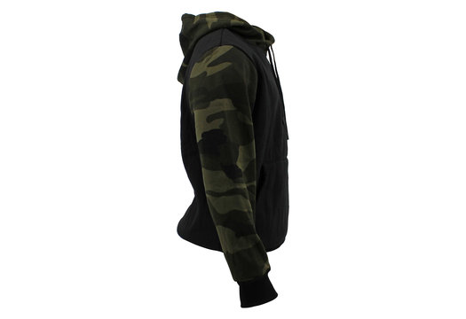 Hoodie dames/heren Zwart Camo fleece