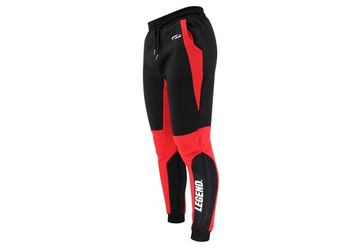 Joggingsbroek dames/heren zwart rood fleece