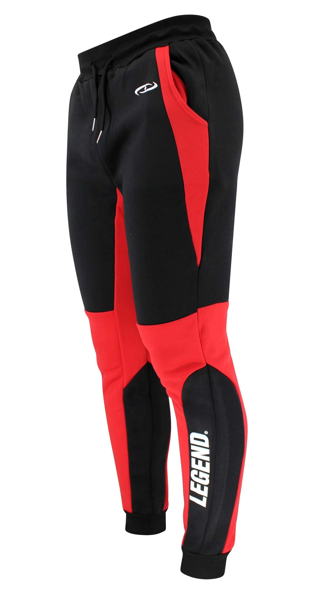 Joggingsbroek dames/heren zwart rood fleece Joggingsbroek dames/heren zwart rood fleece