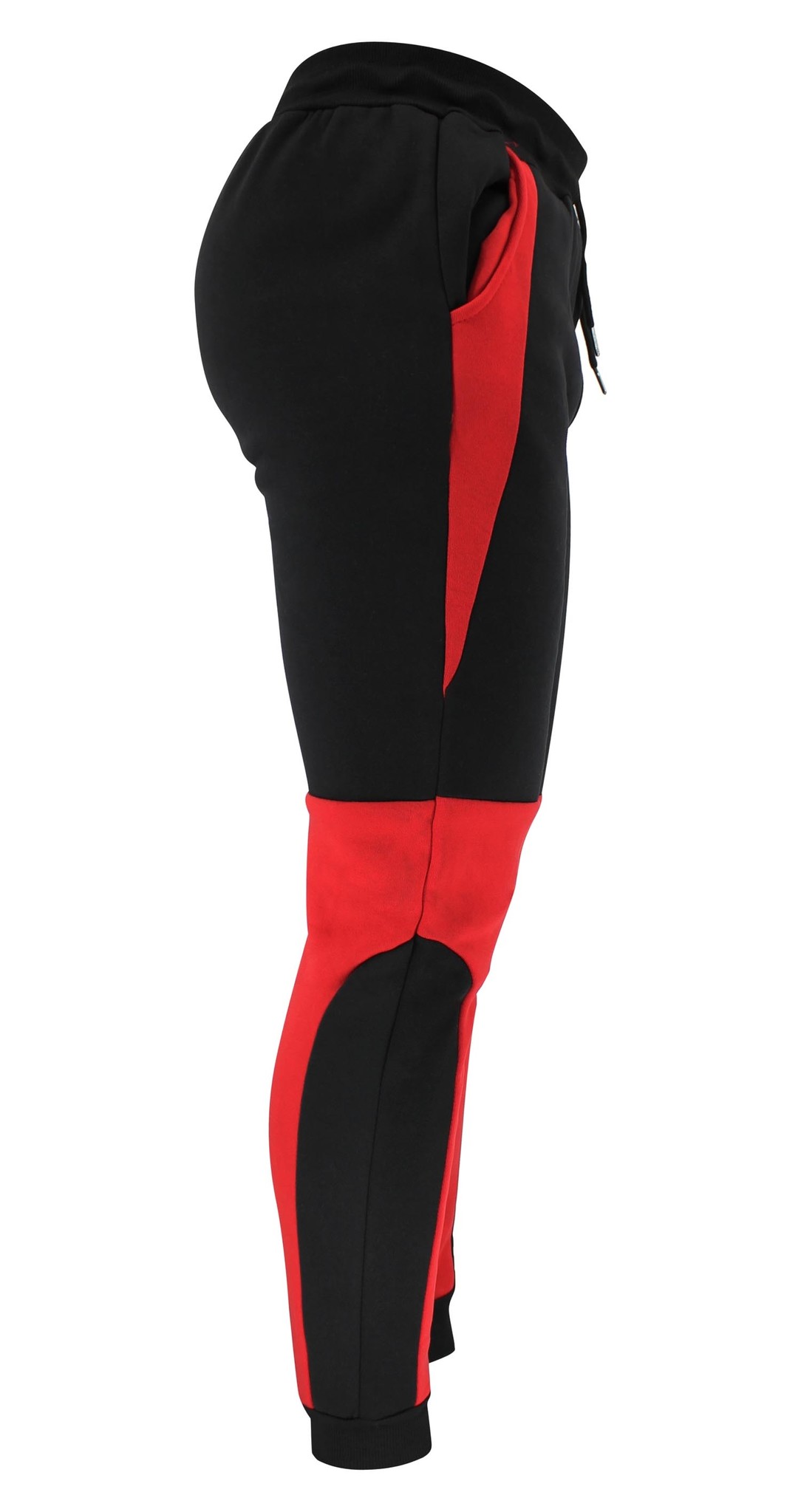 Joggingsbroek dames/heren zwart rood fleece Joggingsbroek dames/heren zwart rood fleece