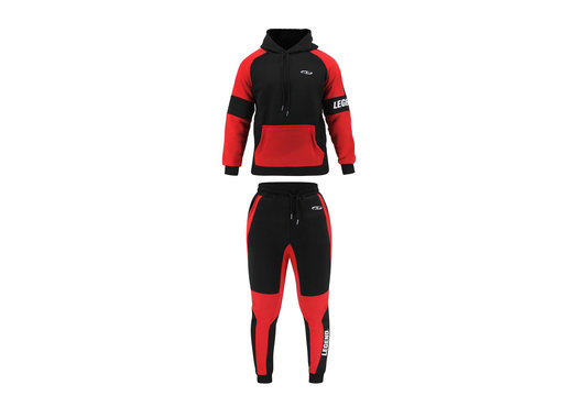 Joggingpak Heren/Dames Zwart/Rood Legend