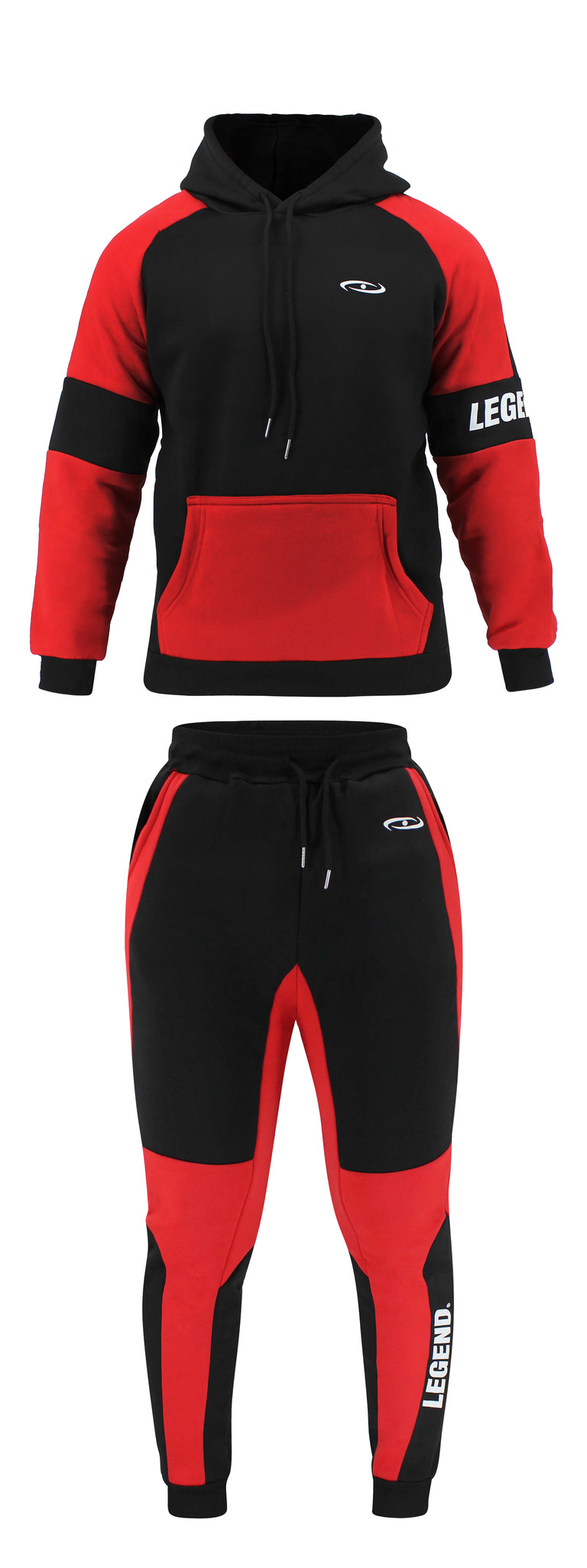 Joggingpak Heren/Dames Zwart/Rood Legend