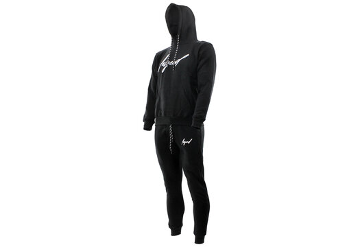 Joggingpak Hoodie Heren/Dames signature line zwart