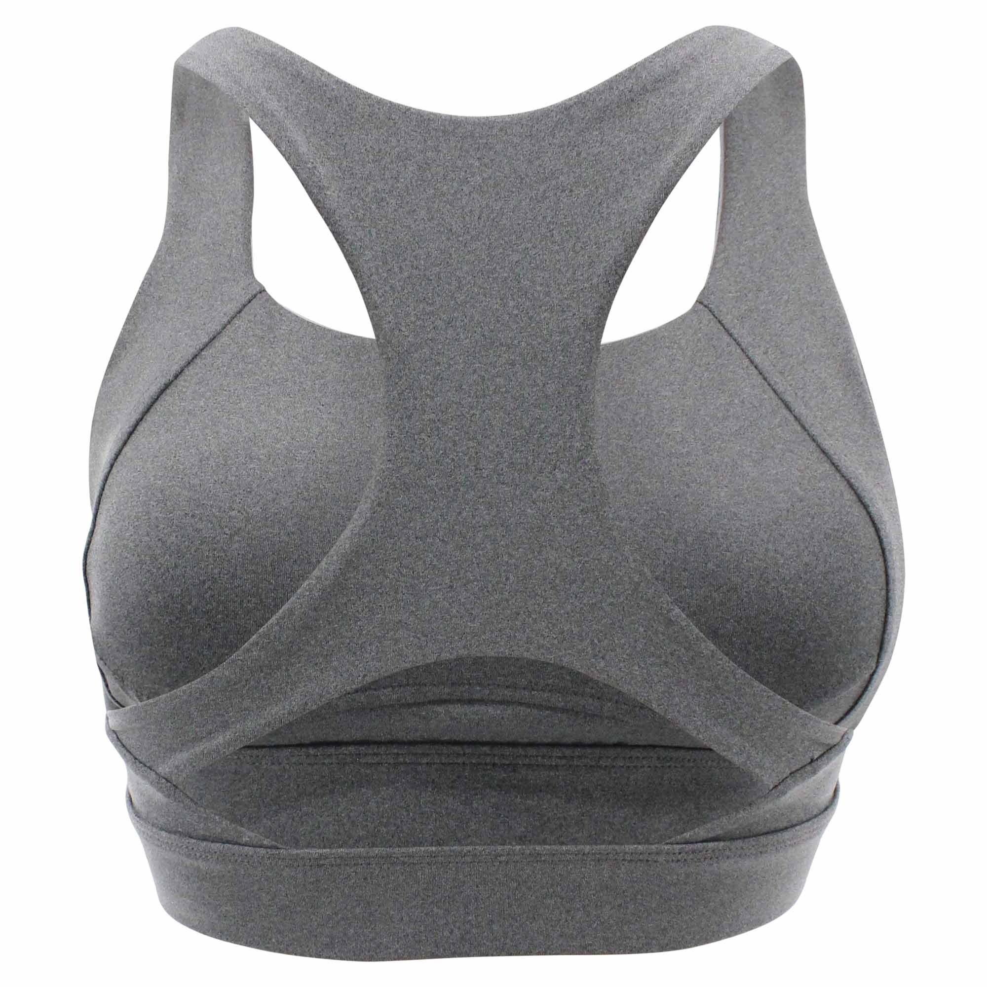 Trendy Racerback Sports Bra Grey
