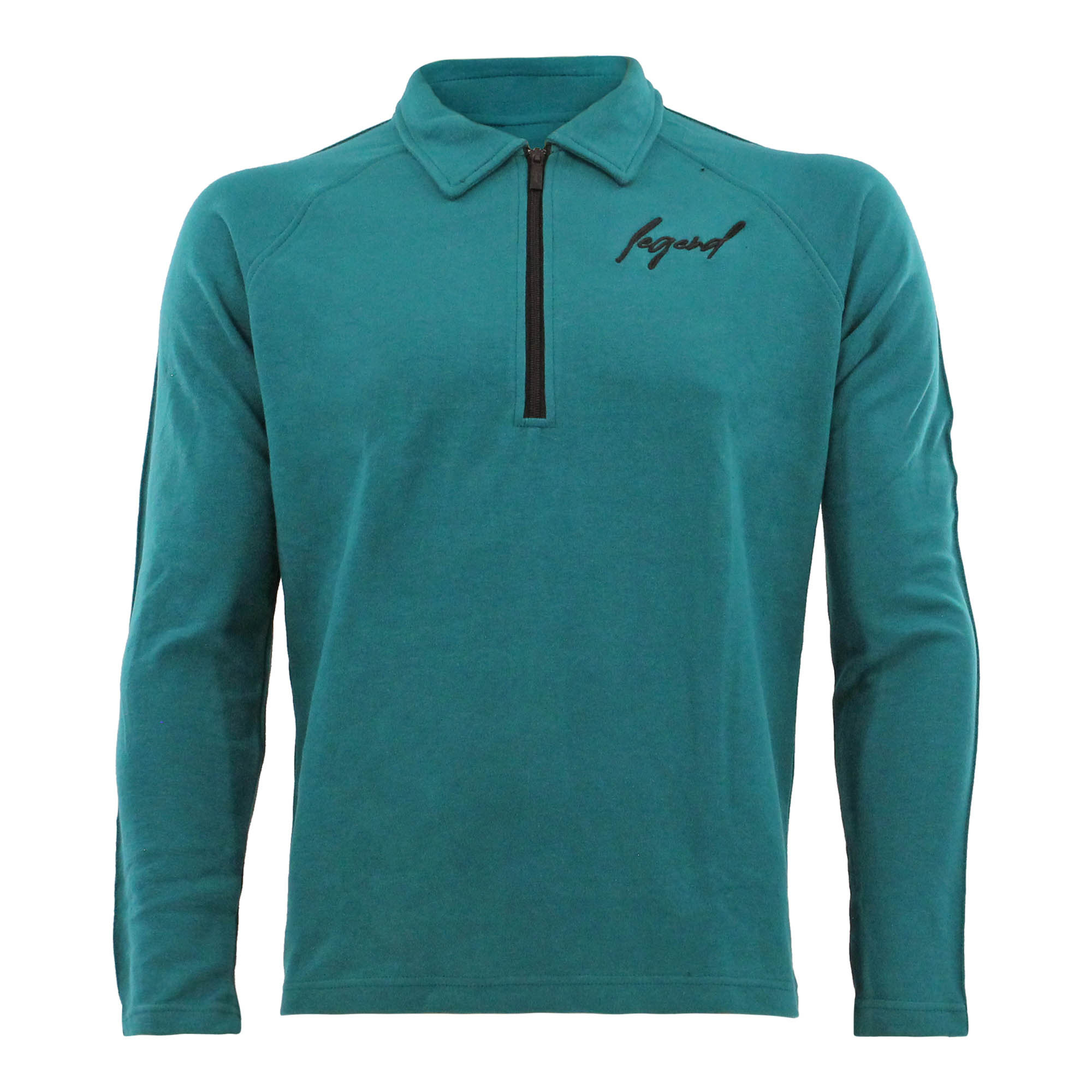 Sweater LA Luxe Lounge half zip Petrol heren/dames katoen