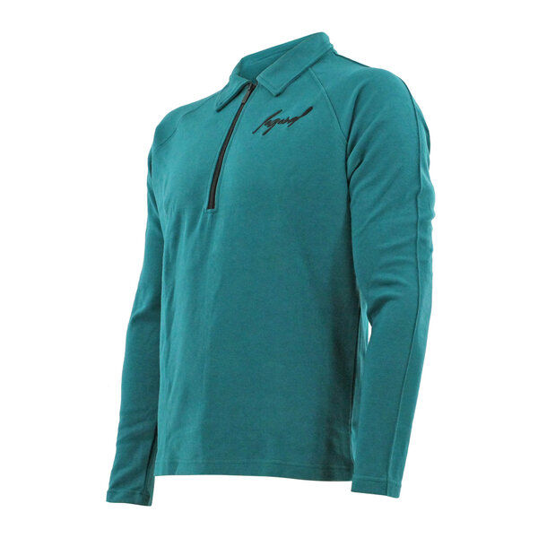 Sweater LA Luxe Lounge half zip Petrol heren/dames katoen