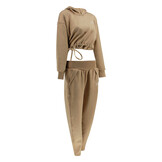 GracefulGlide Fashion Tracksuit Dames Beige