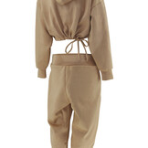 GracefulGlide Fashion Tracksuit Dames Beige